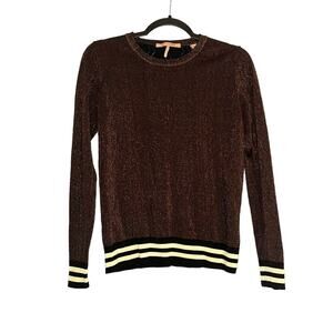 Scotch & Soda Maison Scotch Voila Brown Shimmery Pullover Sweater SMALL